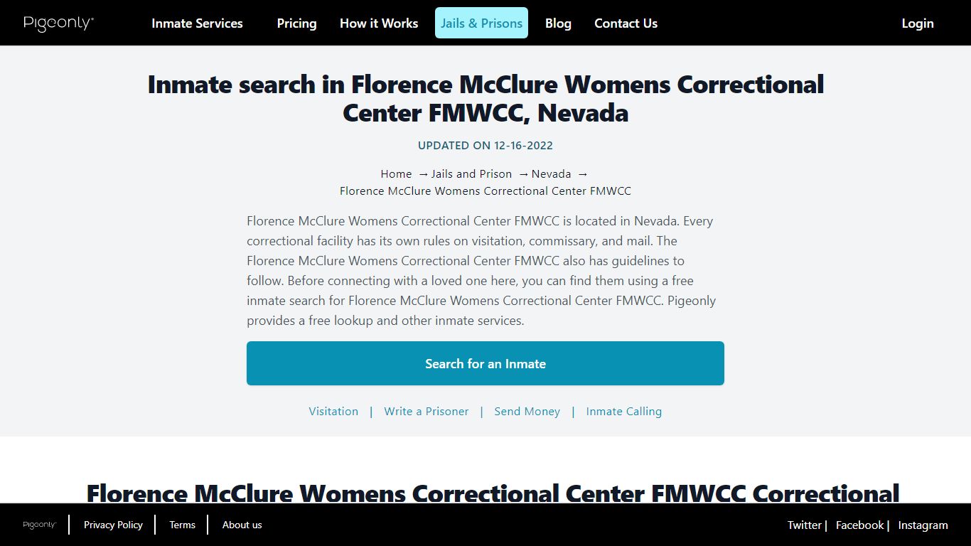 Inmate Search Florence McClure Womens Correctional Center ... - Pigeonly